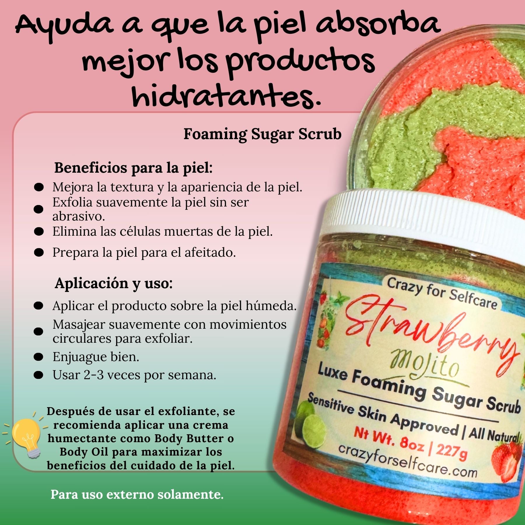 Strawberry Mojito Luxe Foaming Sugar Scrub