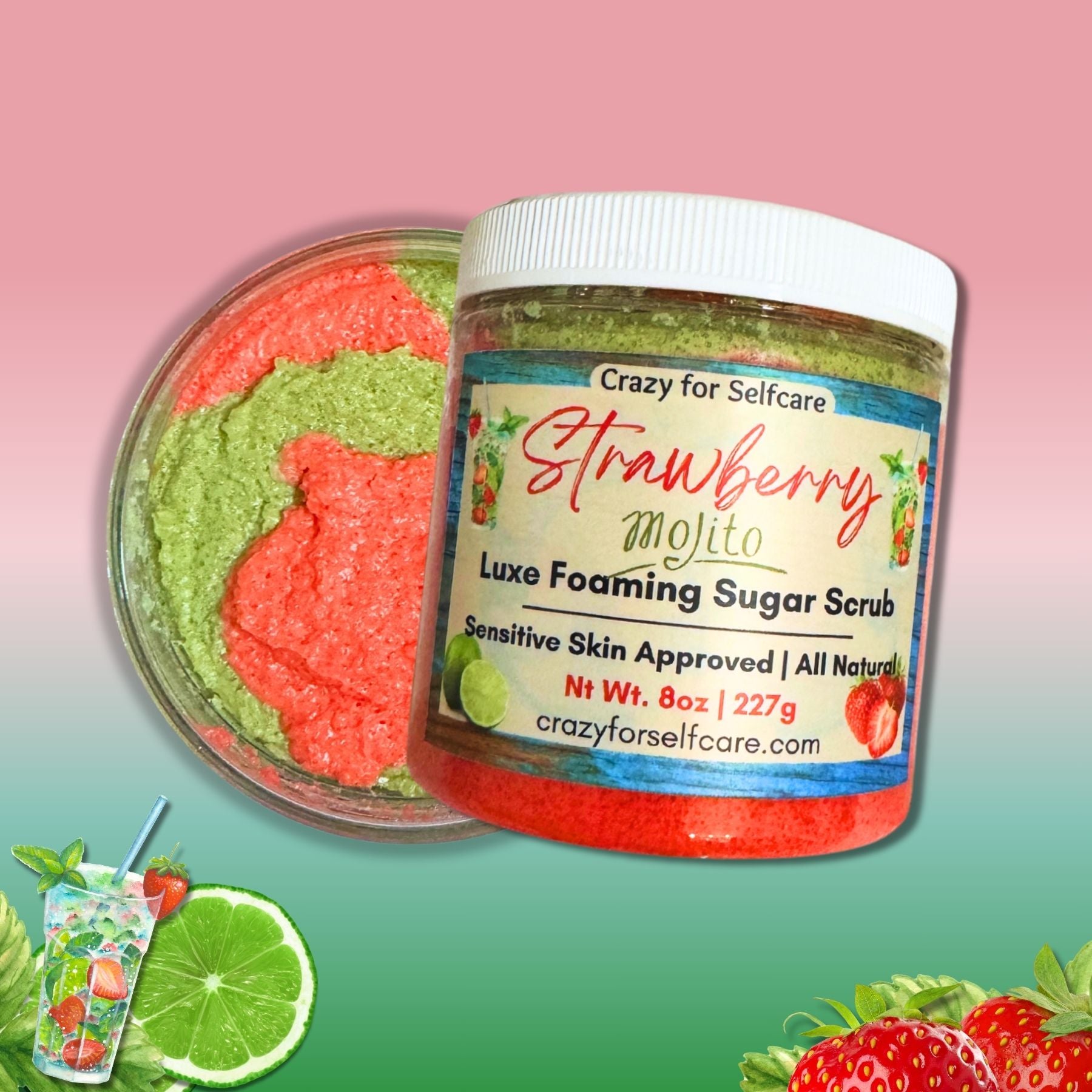 Strawberry Mojito Luxe Foaming Sugar Scrub